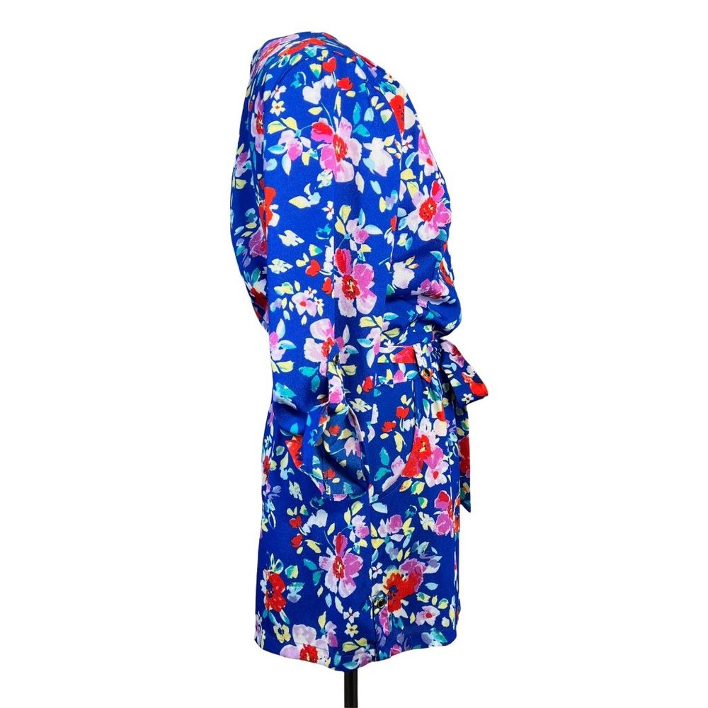 Yumi Kim Romper Small Blue Floral Liz Wrap Tie Waist Pockets - Picture 4 of 12